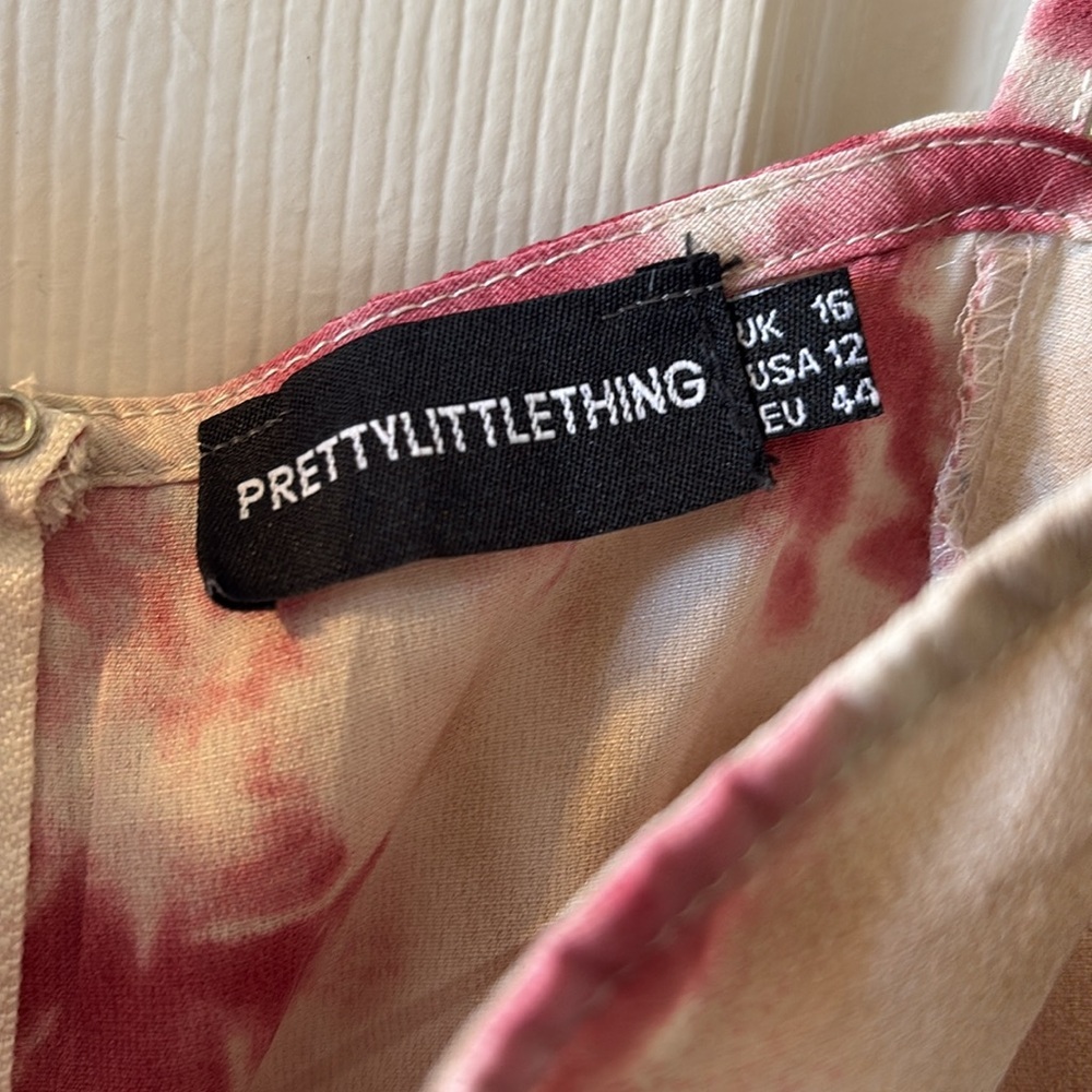 PrettyLittleThing EUC pink and cream bustier size 12 - Picture 2 of 6